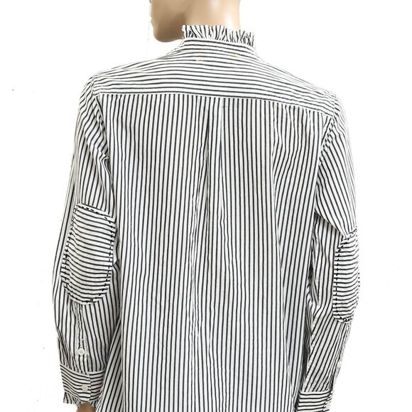 Kerri Rosenthal Mia Shirt Ruffles Tunic Top Striped Printed Buttondown S 283404 - Picture 10 of 11